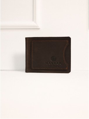 Шкіряний гаманець із затискачем вінтажний коричневий