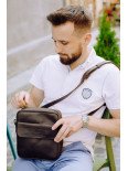 Чоловіча шкіряна сумка під документи у вінтажному коричневому