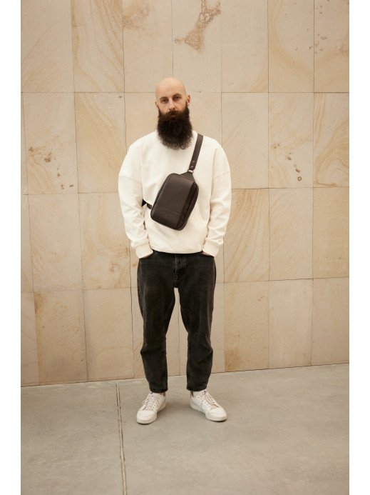 Чоловіча шкіряна сумка "Люксембург" у лімітованому коричневому