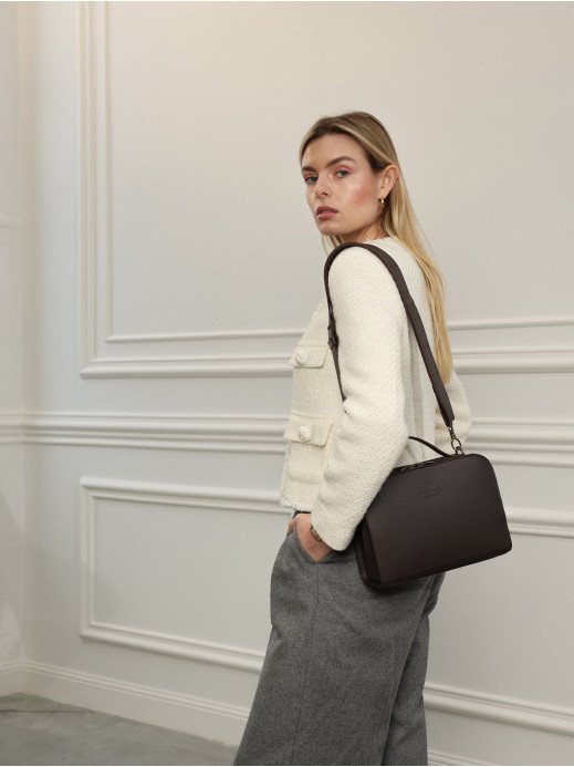 "Прага" жіноча коричнева шкіряна сумка