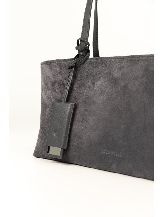 Жіноча сумка "Фрагмент" замшева сіра Жіноча сумка "Фрагмент" замшева сіра