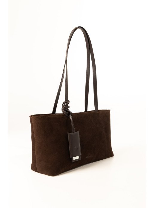 Жіноча сумка "Фрагмент" замшева коричнева