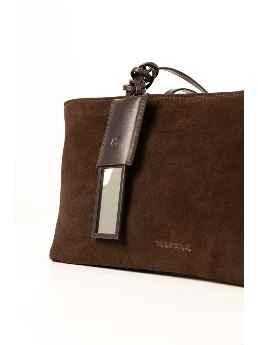 Жіноча сумка "Фрагмент" замшева коричнева