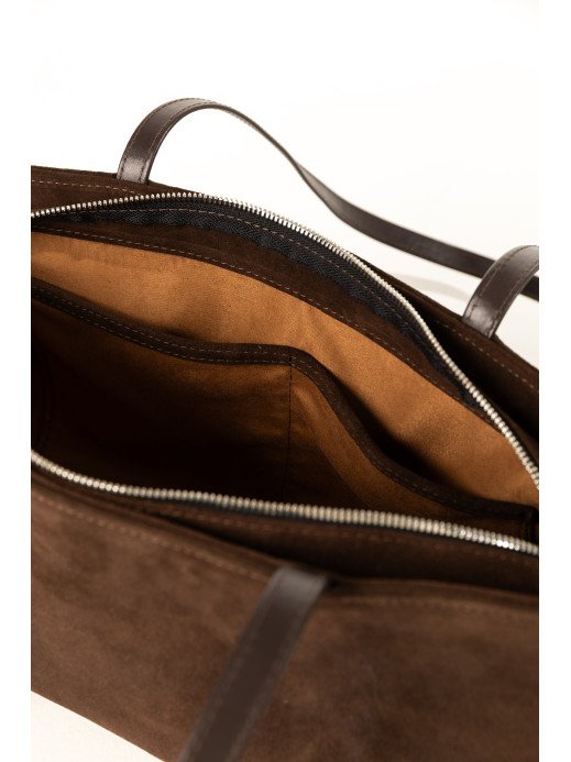 Жіноча сумка "Фрагмент" замшева коричнева