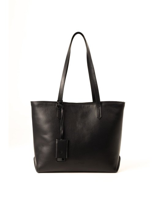 Жіночий шопер "Момент" шкіряний чорний Жіночий шопер "Момент" шкіряний чорний