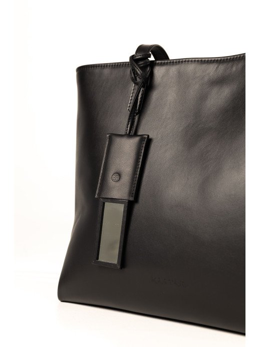 Жіночий шопер "Момент" шкіряний чорний Жіночий шопер "Момент" шкіряний чорний