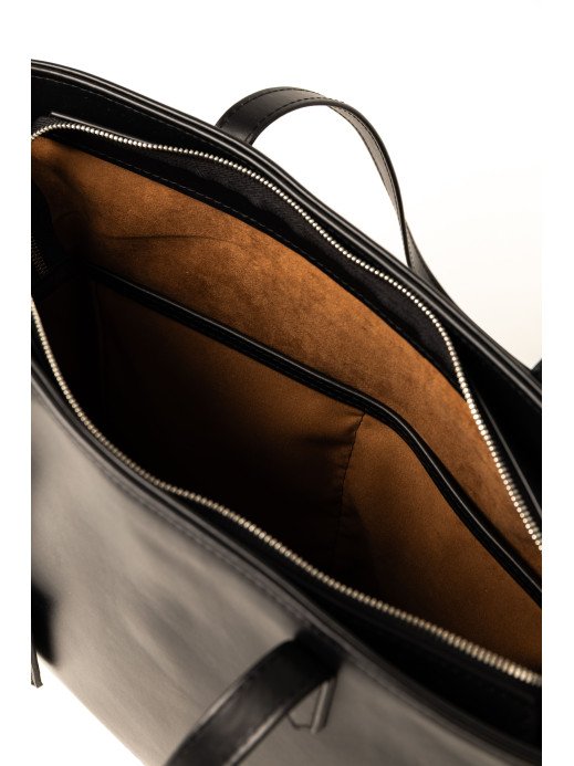 Жіночий шопер "Момент" шкіряний чорний Жіночий шопер "Момент" шкіряний чорний