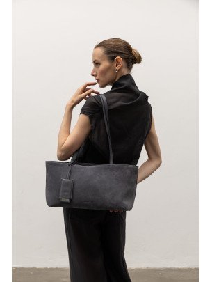 Жіноча сумка "Фрагмент" замшева сіра