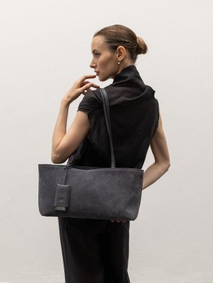 Жіноча сумка "Фрагмент" замшева сіра