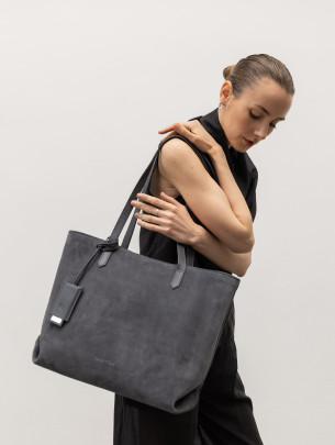 Жіночий шопер "Момент" замшевий сірий 