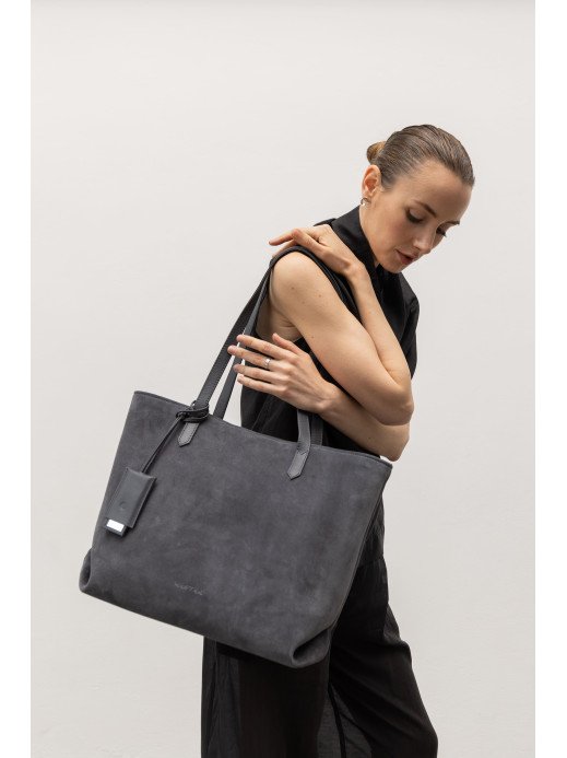 Жіночий шопер "Момент" замшевий сірий 