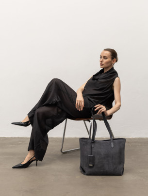 Жіночий шопер "Момент" замшевий сірий 