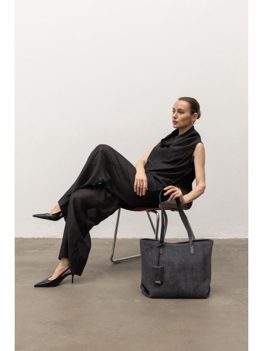 Жіночий шопер "Момент" замшевий сірий 