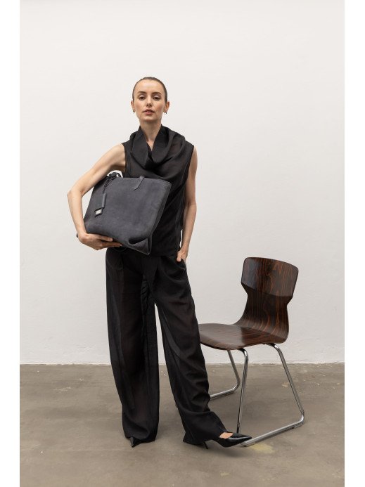 Жіночий шопер "Момент" замшевий сірий 