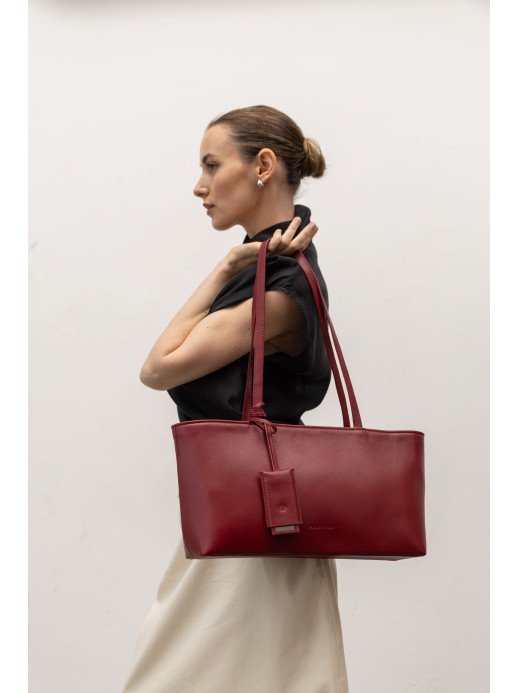 Жіноча сумка "Фрагмент" шкіряна темно-червона Жіноча сумка "Фрагмент" шкіряна темно-червона