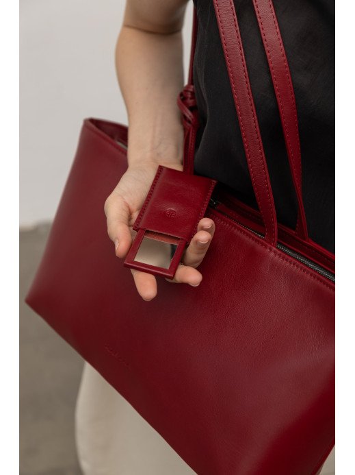 Жіноча сумка "Фрагмент" шкіряна темно-червона Жіноча сумка "Фрагмент" шкіряна темно-червона
