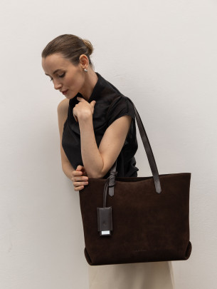 Жіночий шопер "Момент" замшевий коричневий 