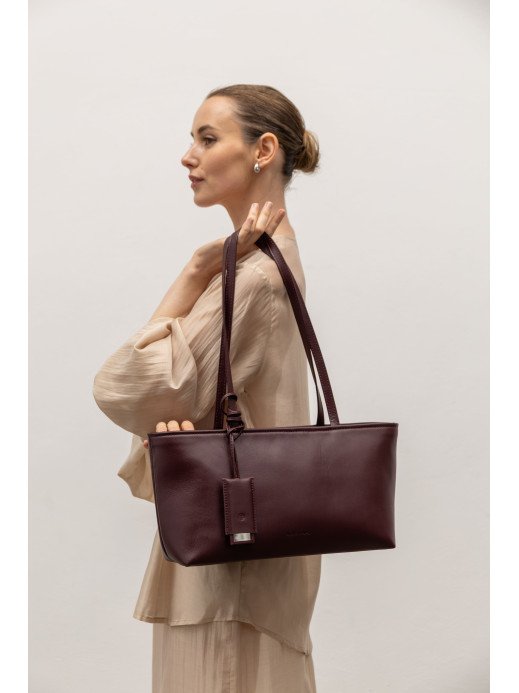 Жіноча сумка "Фрагмент" шкіряна бордова Жіноча сумка "Фрагмент" шкіряна бордова