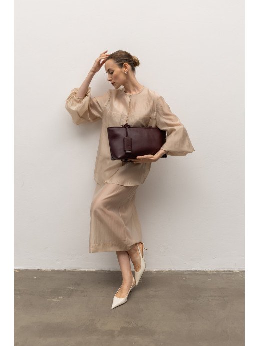 Жіноча сумка "Фрагмент" шкіряна бордова Жіноча сумка "Фрагмент" шкіряна бордова