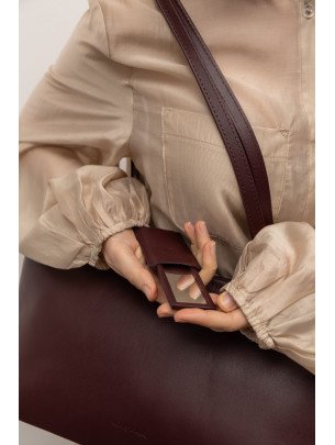Жіноча сумка "Фрагмент" шкіряна бордова