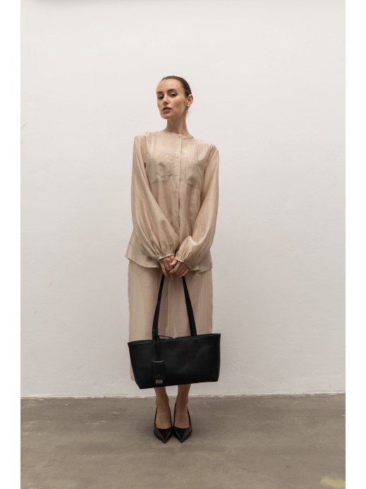 Жіноча сумка "Фрагмент" шкіряна чорна Жіноча сумка "Фрагмент" шкіряна чорна