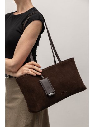 Жіноча сумка "Фрагмент" замшева коричнева