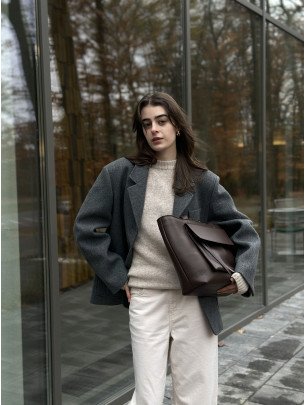 "Соло" молочна шоколадна шкіряна сумка "Соло" молочна шоколадна шкіряна сумка