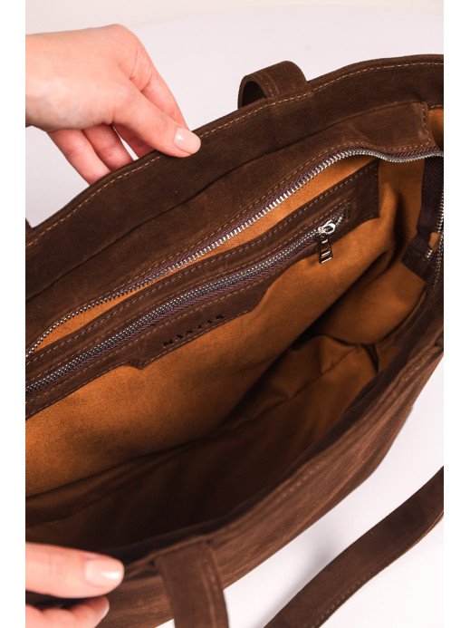 "Соло" коричнева замшева жіноча сумка