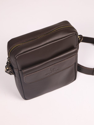 Чоловіча шкіряна сумка для документів у лімітованому коричневому