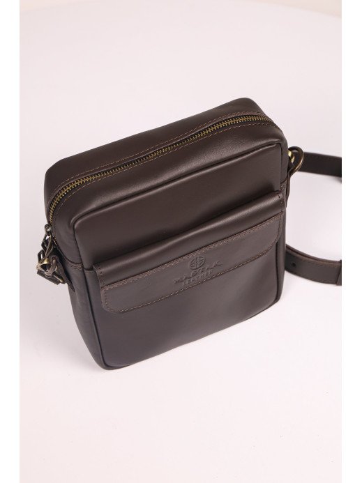 Чоловіча шкіряна сумка для документів у лімітованому коричневому