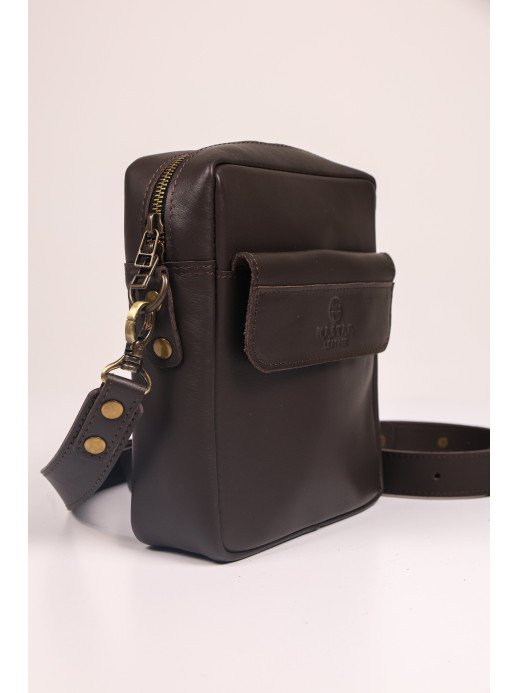 Чоловіча шкіряна сумка для документів у лімітованому коричневому