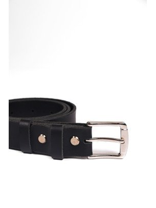 Чорний жіночий шкіряний ремінь 