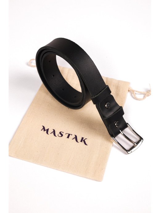 Чорний жіночий шкіряний ремінь 