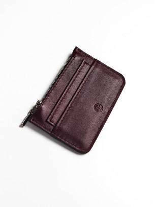 Шкіряний картхолдер у лімітованому виноградному Шкіряний картхолдер у лімітованому виноградному