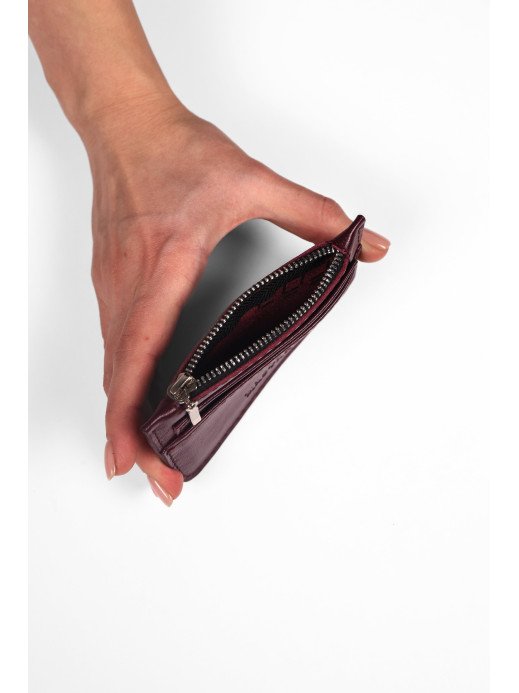 Шкіряний картхолдер у лімітованому виноградному Шкіряний картхолдер у лімітованому виноградному