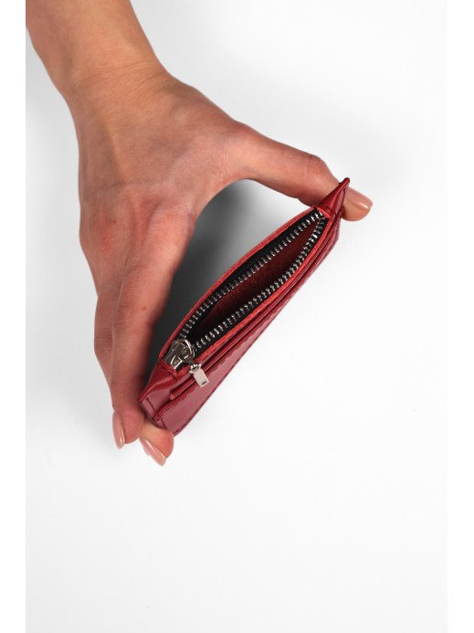 Шкіряний картхолдер у лімітованому вишневому Шкіряний картхолдер у лімітованому вишневому