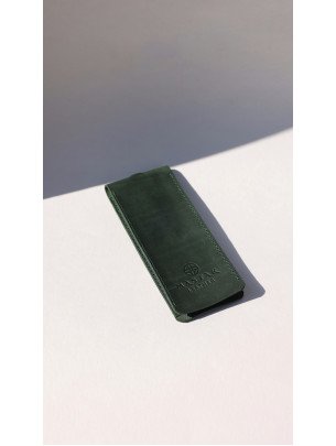 Шкіряна ключниця у вінтажному зеленому