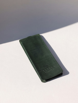 Шкіряна ключниця у вінтажному зеленому