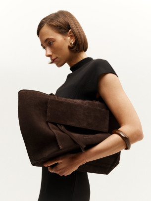 "Соло" коричнева замшева жіноча сумка