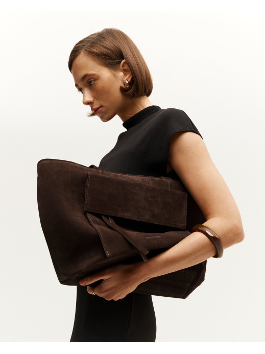 "Соло" коричнева замшева жіноча сумка