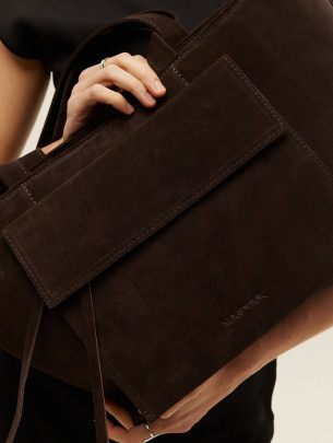 "Соло" коричнева замшева жіноча сумка