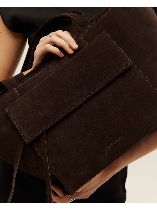 "Соло" коричнева замшева жіноча сумка