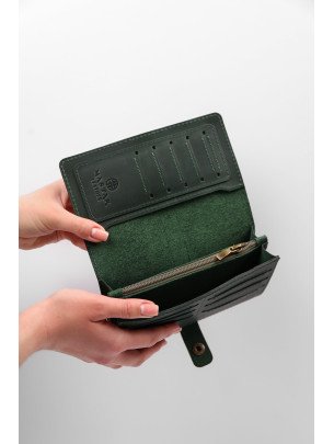 Шкіряний гаманець "Мега-клатч" у зеленому вінтажному Шкіряний гаманець "Мега-клатч" у зеленому вінтажному