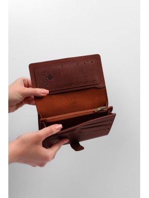 Шкіряний гаманець "Мега-клатч" у вінтажному коньячному Шкіряний гаманець "Мега-клатч" у вінтажному коньячному