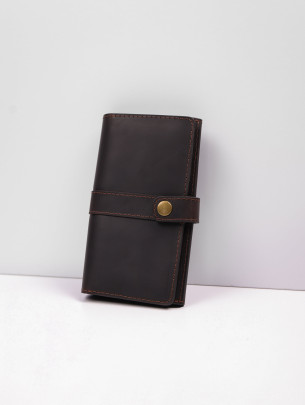 Leather wallet "Mega-clutch" in vintage brown