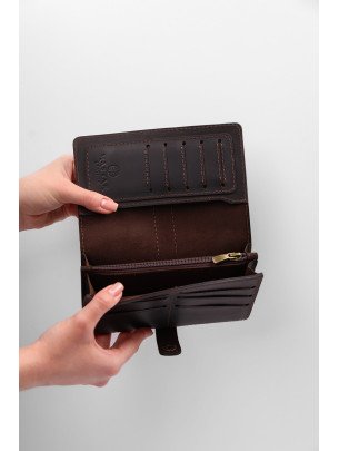 Шкіряний гаманець "Мега-клатч" у коричневому вінтажному Шкіряний гаманець "Мега-клатч" у коричневому вінтажному