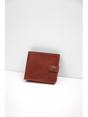 Шкіряний міні-гаманець з монетницею у коньячному вінтажному