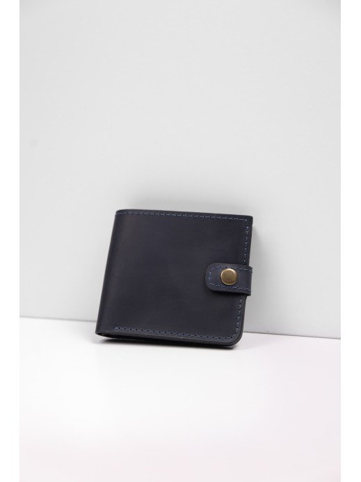 Шкіряний гаманець "Дабл" у вінтажному синьому Шкіряний гаманець "Дабл" у вінтажному синьому