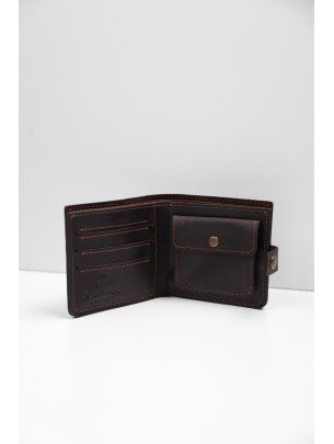 Шкіряний гаманець "Дабл" у вінтажному коричневому