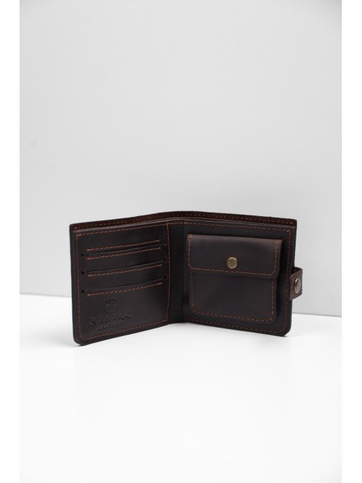 Шкіряний гаманець "Дабл" у вінтажному коричневому